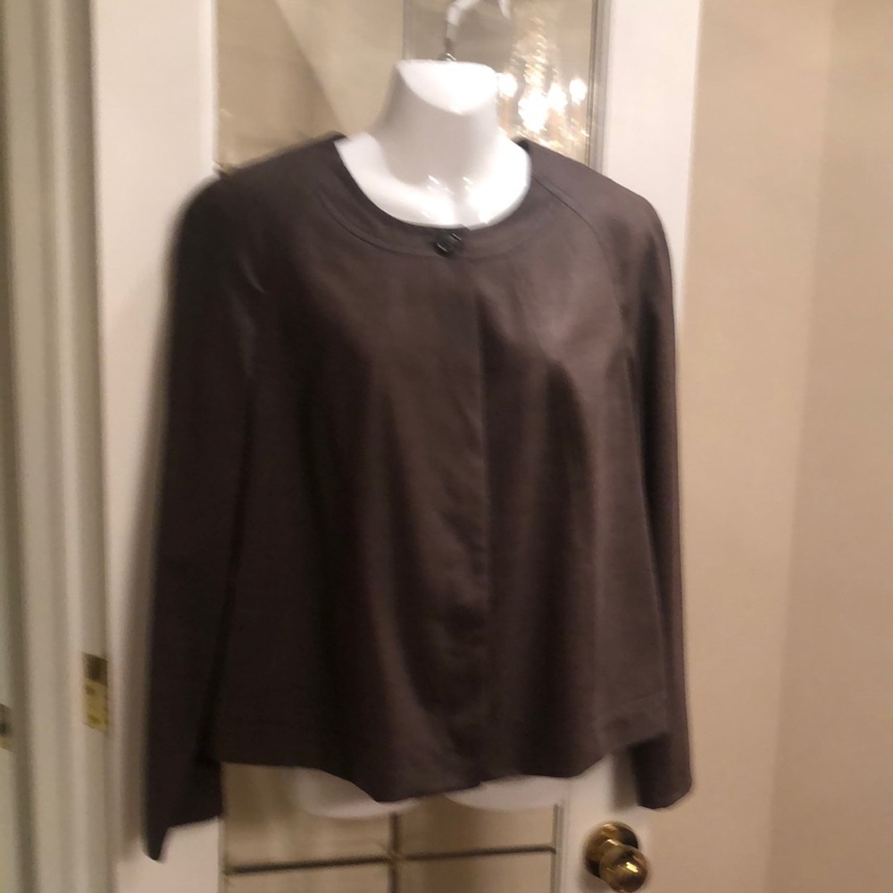 Elegant Wool Blend Brown Blazer Jacket